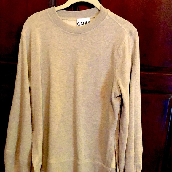 Tops - GANNI grey bishop sleeve sweatshirt
